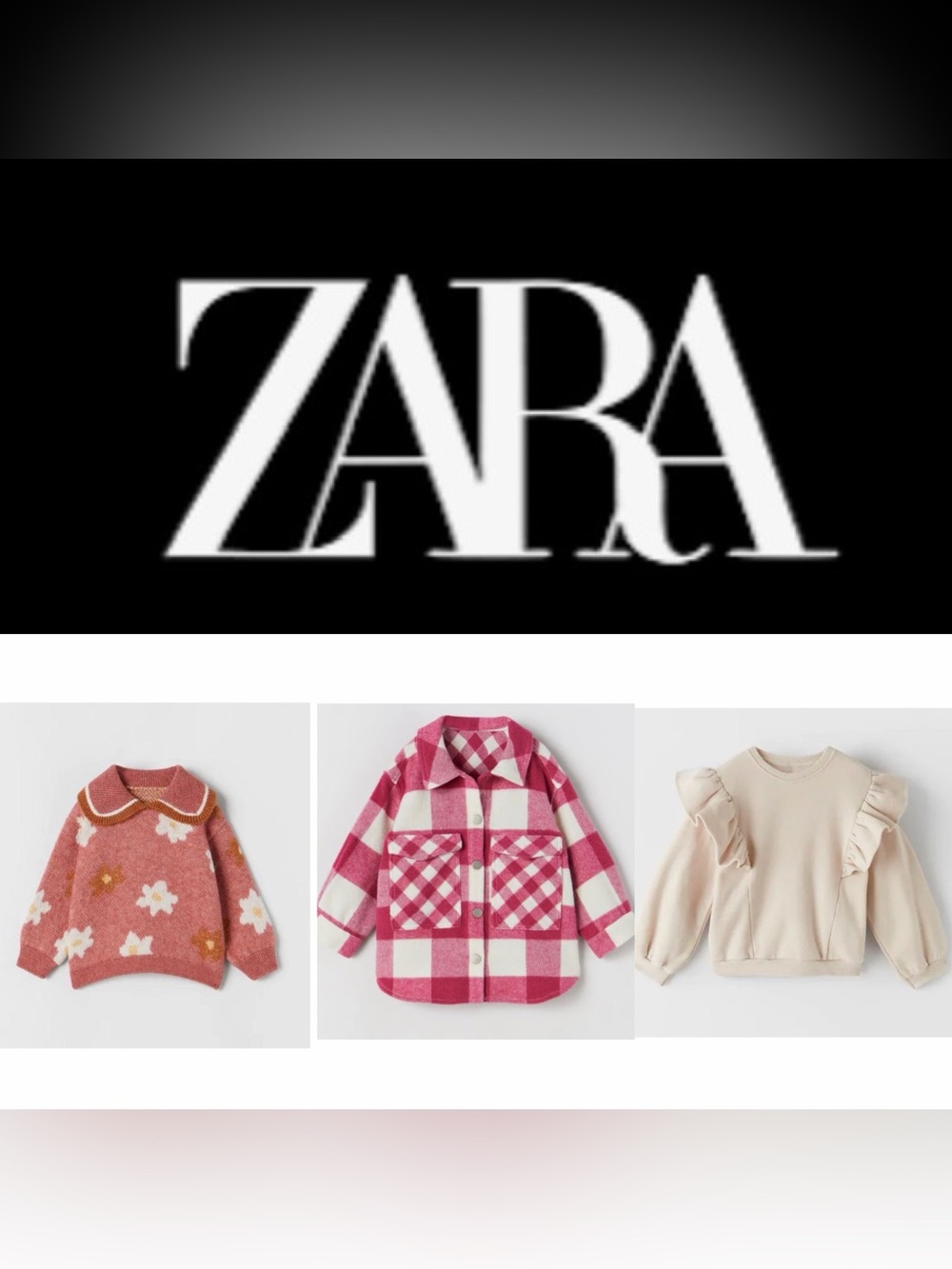ZARA Bundle of 3 Baby Girl Sweaters- 12-18M